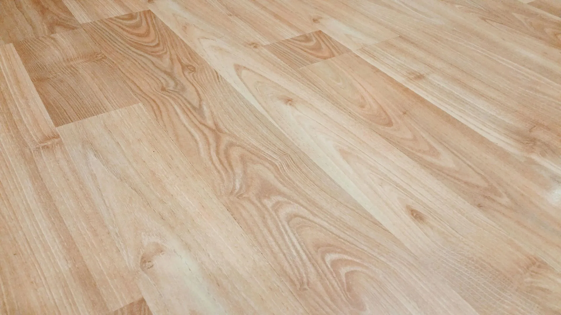 Close-up of installed light wood flooring
